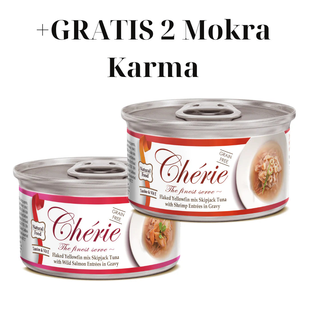 Chérie Dry Food Formula Grain-Free Salmon Entrées 2kg. + Free 2 Cans of Wet Food