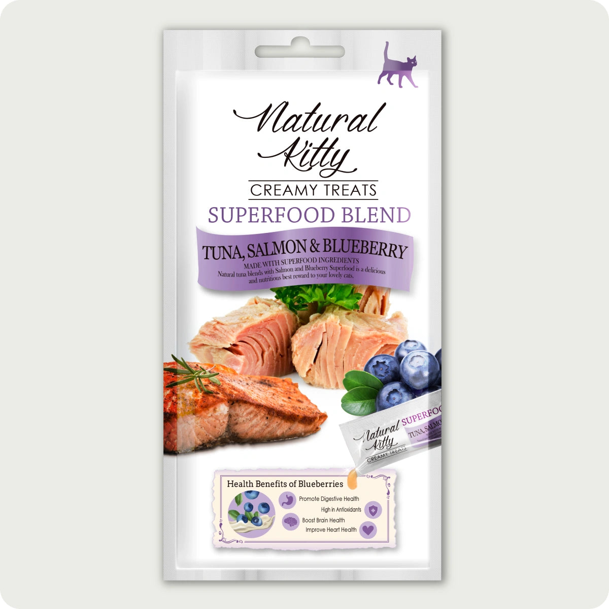 Natural Kitty Creamy Treats Tuna, Salmon & Blueberry