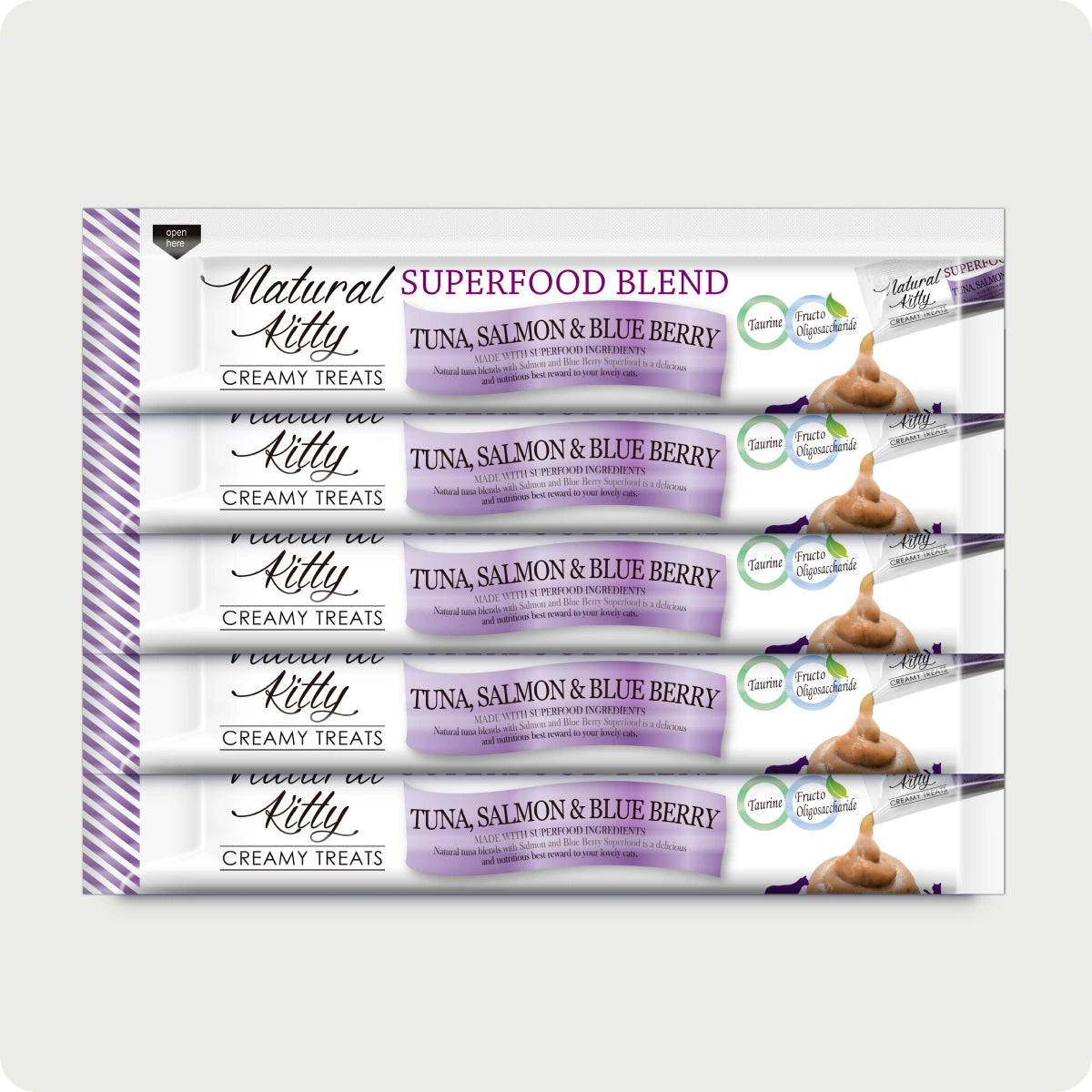 Natural Kitty Creamy Treats Tuna, Salmon & Blueberry